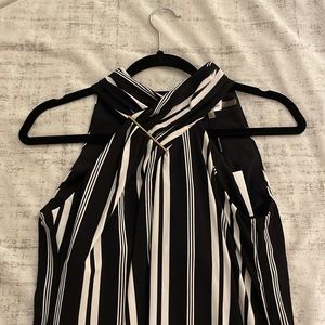 Womens petite dress black and white stripes size small Calvin Klein